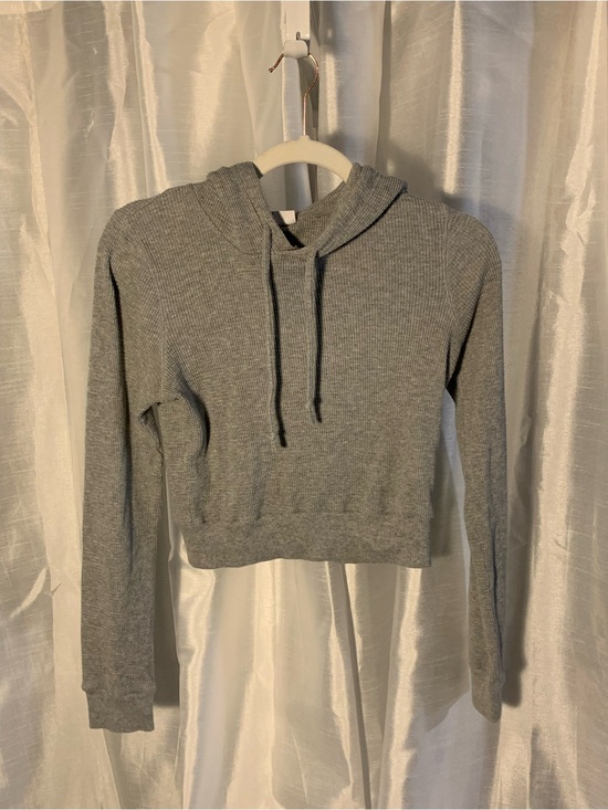 TNA Sweaters - TNA Heather Gray Cropped Hooded Pullover